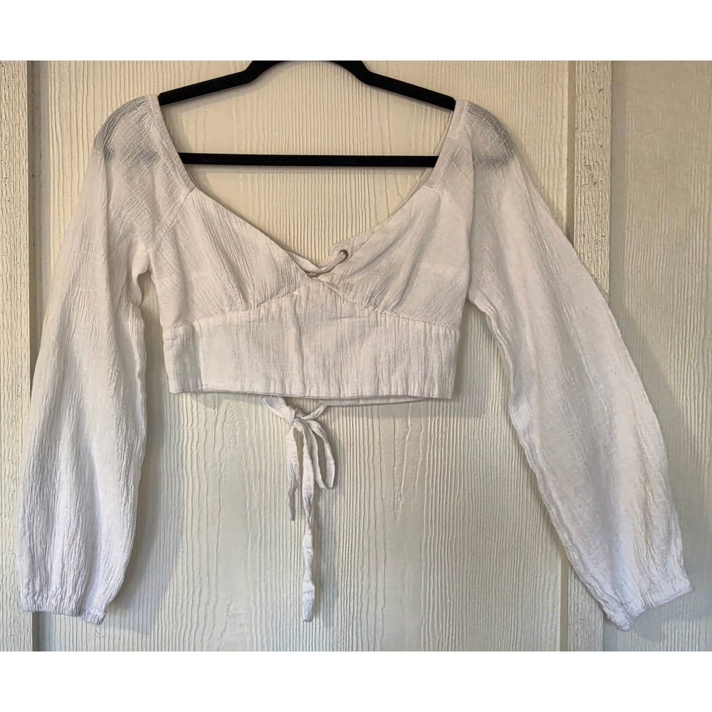 Princess Polly Lace Up Balloon Sleeve Crop Top 4 Ren Faire Fairy Cottage Peasant